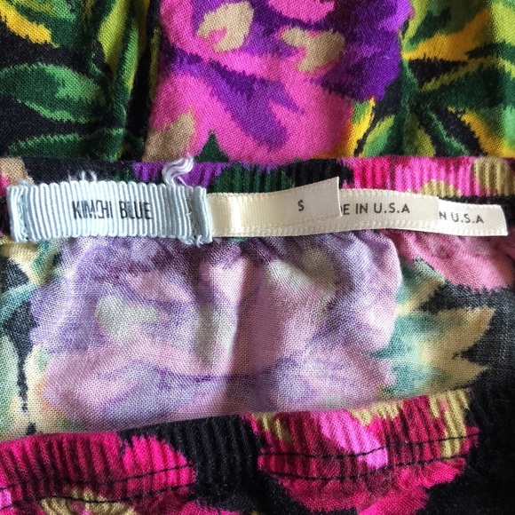 Urban Outfitters Kimchi Blue Purple Pink Floral Cover Up Strapless Romper - Picture 6 of 7